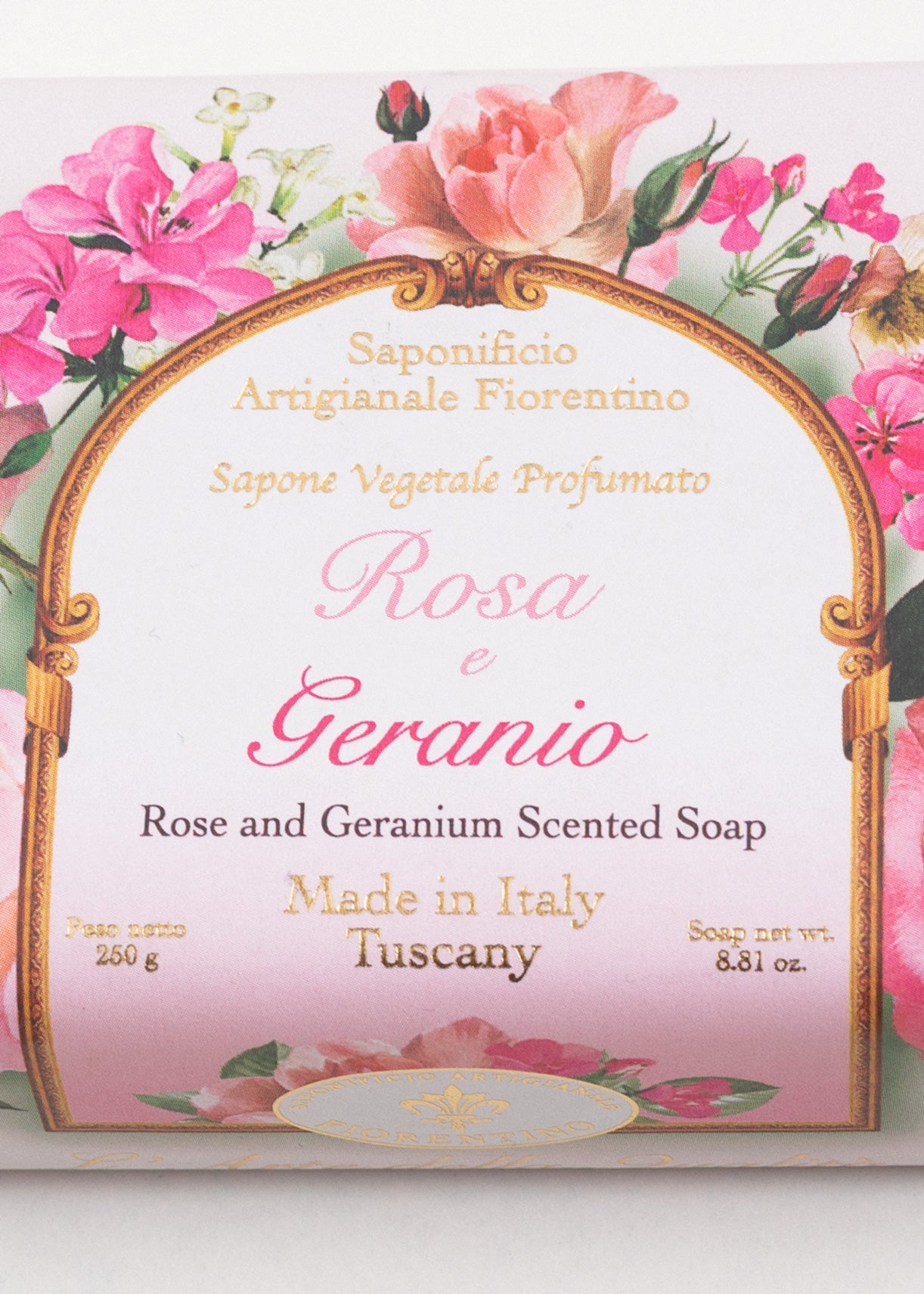 Săpun Natural Fiorentino Trandafir și Gerarium Handmade